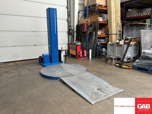 C-One Semi Automatic Pallet <b>Stretch</b> Box Wrap Film <b>Machine</b> Automatic Top Sheet Wrapping <b>Machine</b> with steel ramp - Product Image 2