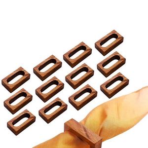 Soporte de madera para servilletas, forma redonda hecha a mano, para fiesta de boda y restaurante, para Decoración - Product Image 1