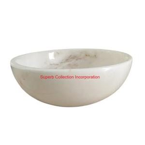 Cuenco de servicio de mármol blanco de la más alta calidad, Frutero de piedra Natural hecho a mano para decoración del hogar de lujo y comedor de cocina - Product Image 2