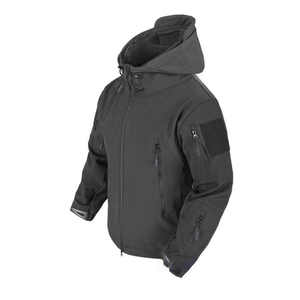 Chaqueta de exterior a prueba de viento para trabajo con logotipo personalizado, ropa de abrigo térmica con capucha personalizada para hombre, chubasquero para hombre con cremallera - Product Image 3