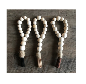 Servilletero de cuentas de madera, servilletero de madera tallado personalizado, servilletero de cuentas de bolas redondas - Product Image 1