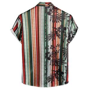 Haute qualité hommes été à manches courtes bouton ensemble à la mode 2 pièces impression personnalisée haut décontracté nouveauté vente - Product Image 4