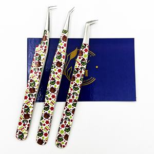 แหนบขนตาสแตนเลสบางเป็นมิตรต่อสิ่งแวดล้อมออกแบบโลโก้ได้ตามต้องการไม่หยุดนิ่งเครื่องมือต่อขนตาชี้แบบมืออาชีพ - Product Image 1