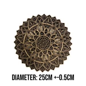 Decoración de pared de madera con Mandala, Color blanco, rojo y marrón - Product Image 3