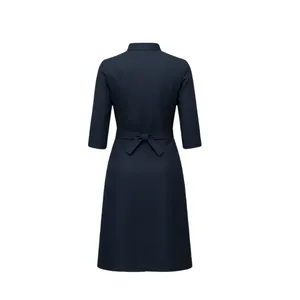 Uniforme de hostelería azul marino con cinturón y mangas 3/4 - Product Image 6