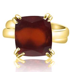 NOVAMART Fine Certified Natural 7.25 Ratti Panchdhatu Hessonite Garnet (Gomed) Astrological Crystal <b>Ring</b> <b>Adjustable</b> Unisex Gemst - Product Image 1