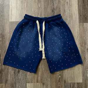 Sun Faded Vintage French Terry Cotton Shorts Designer Custom Streetwear Sweat Shorts Baggy Acid Wash Rhinestone Shorts para hombres - Product Image 6