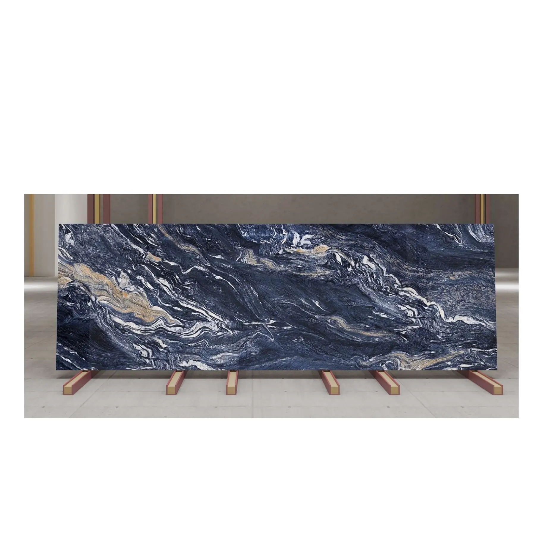 Venta al por mayor Suministro de fábrica 800X2400-15MM Baldosa de cerámica azul brasileña para pared interior disponible a precio a granel