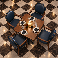 Chaise de restaurant commerciale de style italien et américain, en cuir, avec structure en bois, coussin rembourré, fauteuil