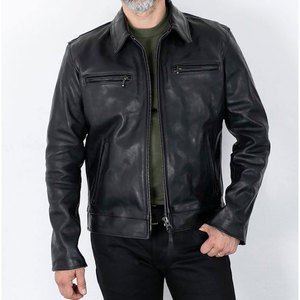 Doublure en viscose matelassée marron tan veste de motard en cuir de vachette véritable tenue de fête décontractée de qualité supérieure veste en cuir pour hommes - Product Image 6