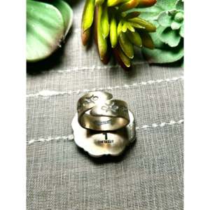 Jeff Largo <b>Adjustable</b> Sterling Silver <b>Ring</b> Gift with Bezel Setting Inlay - Product Image 5