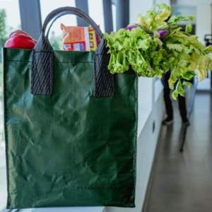 Sac à provisions à double ceinture écologique de haute qualité modèle personnalisé fourre-tout d'épicerie en HDPE pliable durable pour un usage quotidien - Product Image 5