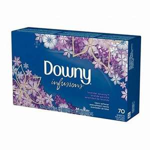 Downy Infusiones Secadora Sábanas Suavizante de tela de lavandería, aroma tranquilo, lavanda y vainilla, 200 unidades - Product Image 1