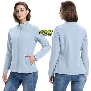 Femmes imperméable équitation Soft Shell vestes fermeture éclair complète avec doublure polaire dames chaud Softshell veste coupe-vent - Product Image 3