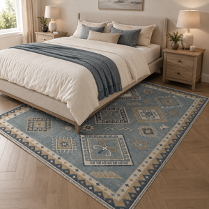 Alfombra lavable Netline Home Archive Border Indigo Blue Heritage - Product Image 5