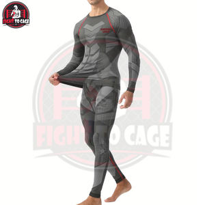 Tissu extensible respirant, doux, confortable, durable et à séchage rapide, 2 pièces, imprimé, en spandex/nylon, manches longues, rashguard de haute qualité - Product Image 3