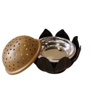 Quemador de Incienso Indio Clásico de Metal y Madera Blanco con Fragancia de Bakhoor, Soporte Decorativo Duradero para Mesa - Product Image 5