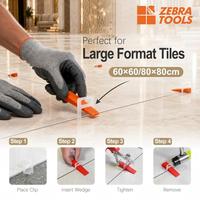 Clips de nivellement pour carreaux Zebra 2 mm, 100 pièces, entretoises de remplacement pour des lignes de joint lisses sur les carreaux de sol et de mur de la salle de bain et de la cuisine