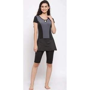 ชุดว่ายน้ำแฟชั่นลายดอกไม้ ระบายอากาศได้ดี ไซส์ XL สำหรับผู้หญิง พิมพ์ลายดิจิตอลตามสั่ง พร้อมกางเกงขาสั้นถักดีไซน์เนอร์ - Product Image 2