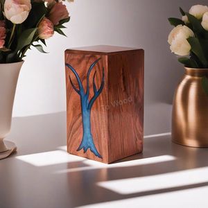 Urne rectangulaire en bois écologique de qualité supérieure pour cendres humaines |   Fait main |   Prix d'usine - Product Image 2