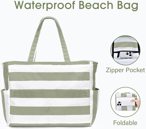 Bolsa <span class=keywords><strong>de</strong></span> Playa Plegable Impermeable Grande Personalizada para Mujer, Bolsa <span class=keywords><strong>de</strong></span> Malla para Natación, Bolsa <span class=keywords><strong>de</strong></span> Compras con Cierre para Viajes y Vacaciones - Product Image 5