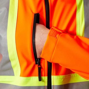 Customized Working Safety <b>Jacket</b> for <b>Workers</b> ANSI/EN ISO CLASS 1 LED Flash Waterproof High Quality Zipper Safety Tool Pockets - Product Image 3