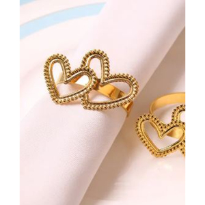 Antique Designer Double Coeur Conception Or Rond De Serviette Vaisselle Porte-Mouchoirs Décoratifs Pour La Maison Hôtel À Utiliser Au Prix Le Plus Bas - Product Image 6