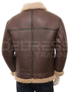 Chaqueta de Cuero Bomber de Piel de Oveja Premium Transpirable para Hombre, con Decoración de Piel, Precio al por Mayor - Product Image 6