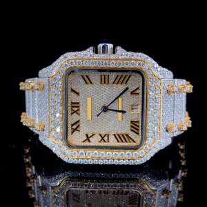 Reloj de Cuarzo de Acero Inoxidable con Diamante Moissanite para Hombre, Diseño de Lujo, Brillo Brillante, Características Ecológicas, Calidad Superior - Product Image 1