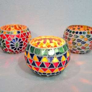 Portavelas Mosaico Vidrio Multicolor (Surtido) - Product Image 3