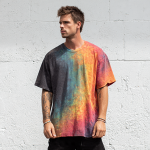 Drop Shoulder Acid Wash Tee Shirt Men Jogging Exercise Baggy Washed TShirt Mens Mid-Weight Vintage Wash Oversize T Shirts Men - Product Image 4