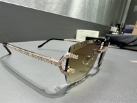 Lunettes de soleil élégantes en argent 925 avec monture en pierre scintillante, design moderne élégant, accessoire de mode parfait pour les fêtes unisexes