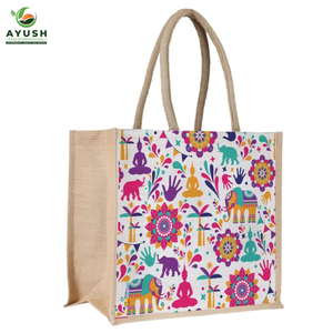 Sac de shopping personnalisé AYUSH en tissu de jute et coton avec logo et taille personnalisables, sacs de magasin écologiques - Product Image 5