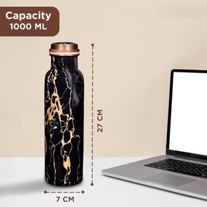 Bouteille en cuivre Meenakari 950 ml Bouteille d'eau en cuivre pur Meenakari Bouteille en cuivre anti-fuite - Product Image 5