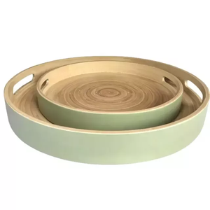 Plateau de nourriture décoratif de couleur émaillée Vaisselle de table en bois naturel fait maison Design unique pour le petit-déjeuner à la maison Plateau de service - Product Image 3