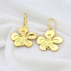 New Design Cute Small Size Flower Brass <b>Dangle</b> <b>Earrings</b> Elegant Ethnic <b>Earring</b> For Women 18k <b>Gold</b> Plated Wholesale Drop <b>Earring</b> - Product Image 2