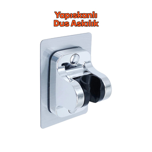 Chrome Self-Adhesive Nano <b>Shower</b> Head <b>Holder</b> 15 Kg Capacity Easy Clean <b>Bracket</b> - Product Image 1