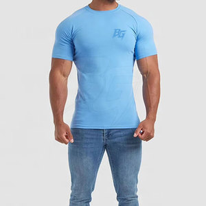 Chemises ajustées sur mesure, coupe classique, tricotées, respirantes, séchage rapide, manches courtes pour hommes, pour la gym, l'entraînement, le fitness, décontractées - Product Image 4
