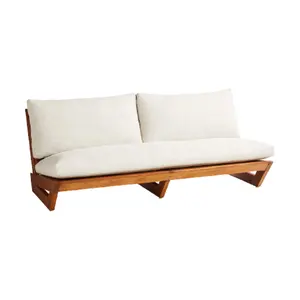 Ensemble canapé de jardin moderne de haute qualité avec bain de soleil canapé sectionnel tout temps patio en bois massif meubles d'extérieur en teck - Product Image 1