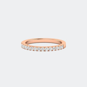 Anillo de Boda de Media Eternidad con Diamantes Redondos de 0.35CTW, Oro de 14k, Cultivados en Laboratorio, Color D, VVS, Engaste de Puntas Compartidas, para Mujer, Apilable - Product Image 5