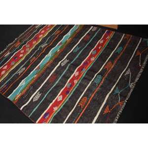 พรมขนสัตว์สีเบจแบบดั้งเดิมทำด้วยมือขนาด5.6x7.4ฟุตแบบตุรกีการเย็บปะติดปะต่อกันทรงสี่เหลี่ยมผืนผ้าออกแบบสำหรับห้องนั่งเล่นห้องนอนห้องโถง - Product Image 4