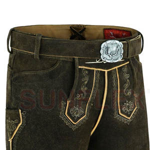 Logo personnalisé, vente en gros de Lederhosen bavarois, solide, décontracté, mi-étanche, service OEM pour hommes - Product Image 4