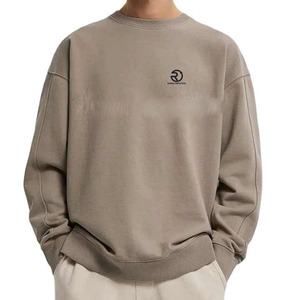 Sweat-shirt à col rond uni en éponge française 100% coton épais pour hommes, surdimensionné, épaules tombantes, design personnalisé Streetwear - Product Image 3