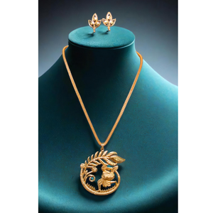 Nouvellement Arrivée Collier Boucles D'oreilles Ensemble avec 22Ct Plaqué Or Premium Design Collier Boucles D'oreilles Ensemble Pour Les Femmes Porter Des Bijoux - Product Image 1