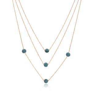 Layered <b>Turquoise</b> <b>Beaded</b> Design Long Necklace Pendant Turkish Wholesale Handcrafted 925 Sterling Silver Jewelry - Product Image 1