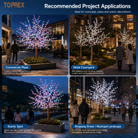 TOPREX 220V RGB Mehrfarbig Wechselnde Realistische Sakura-Baumbeleuchtung Groß 2,5M Ingenieurqualität Außenprojekt-Dekoration