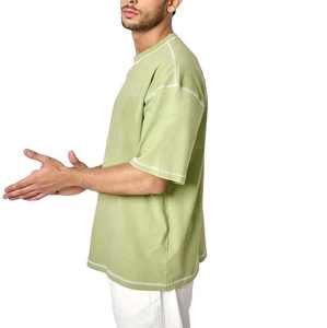 เสื้อยืดโอเวอร์ไซส์ผ้าเทอร์รี่หนานุ่มแบบคลาสสิคใหม่  ไม่มีลาย  รับสกรีนโลโก้  ทรงหลวมไหล่ตก  ไซส์พลัสสำหรับผู้ชาย - Product Image 4