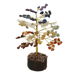 شجرة الشاكرا السبع المصنوعة يدويًا مع رقائق من من من من من من-ديكور منزلي جمالي وهدية روحية