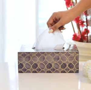 Caja de pañuelos de madera impresa en esmalte Caja de pañuelos de madera hermosa impresa con estilo para artículo decorativo de mesa de oficina - Product Image 2