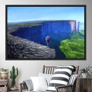Elegant Up Movie Landscape Art <b>Canvas</b> Print for Decor,1P:Black <b>Framed</b> - Product Image 1